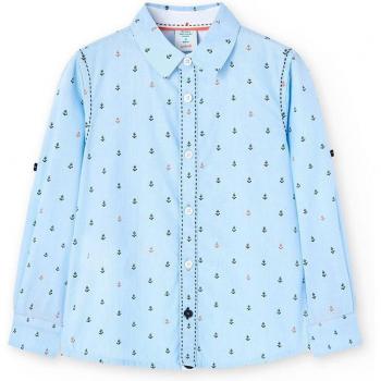 Camisa popelín estampada de niño Boboli 738356 CELESTE