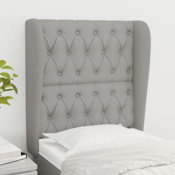 Cabecero con orejas de tela gris claro 83x23x118/128 cm vidaXL