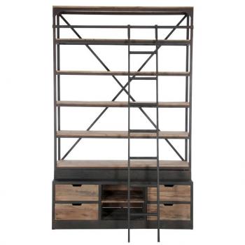 Estantería Industrial de 5 Niveles con Escalera