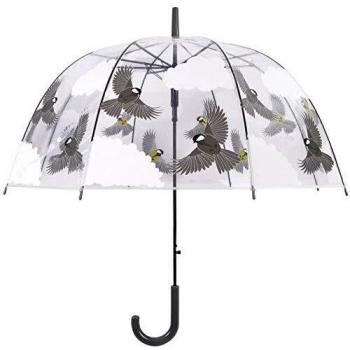 Esschert Design TP274 - Paraguas Transparente para pájaros, Color marrón y Blanco