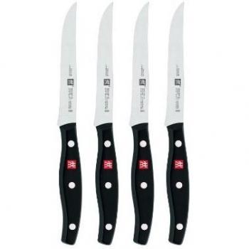 Zwilling Twin Pollux - Set 4 Cuchillos chuleteros con Hoja endurecida al frío Friodur, 120 milímetros, Acero Inoxidable
