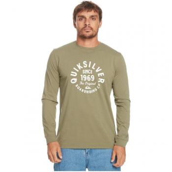 Camiseta de hombre Quiksilver Circled Script manga larga verde - XL