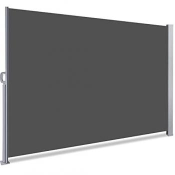 Toldo Lateral Retráctil para Balcón y Terraza, Protección de la Intimidad, 140 x 300cm, Gris