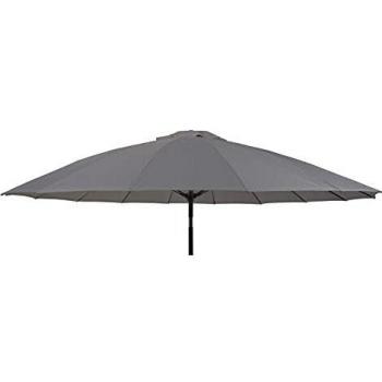Pro Garden Sombrilla Shanghai, 270 cm, aluminio y poliéster, color gris oscuro