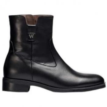 Wonders C-5481 Botín Tacón Mujer Negro, Piel, 36, Altura de Tacón 3 a 5 cm, con Cremallera, Estilo Casual