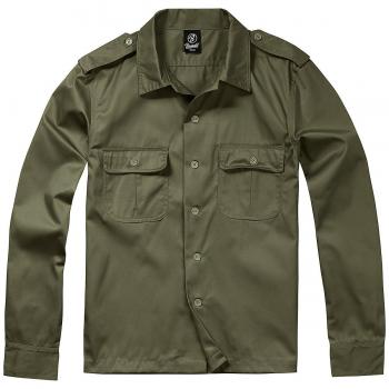Brandit Hombres Camisa 1/1 Manga Larga Oliva tamaño 4XL