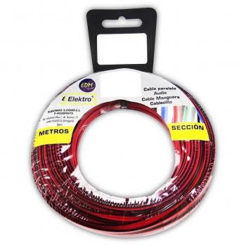 Carrete de cable paralelo 2x1,5mm rojo/negro de alta calidad - 5 metros