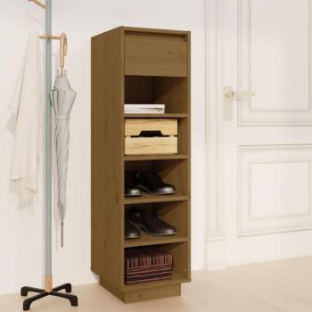 Zapatero ámbar 30x34x105 cm madera maciza de pino marrón miel