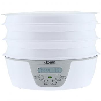 H.Koenig DSY500 Deshidratador, 500 W, acero inoxidable, plástico, Blanco
