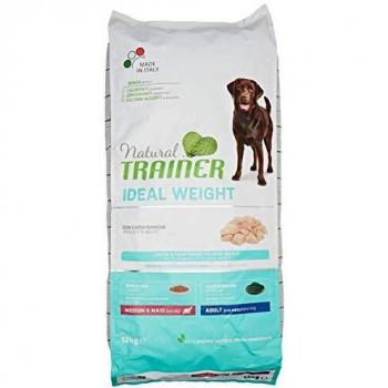 Natural Trainer Ideal Weight – Comida Seca para Perros Adultos de Talla Mediana y Grande, con Carnes Blancas, 12 kg