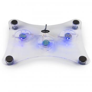 Soporte con almohadilla y refrigerador GnG USB azul Luz LED para las consolas PS2, PS3, PS4, Laptop, Xbox 360, Xbox One