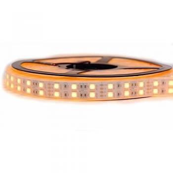 Kit de Cinta LED Profesional 5050 - 120 LEDs/m - 5 Metros Color Oro Impermeable (IP67) con Transformador de 12V/8A
