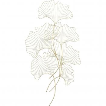 HOMCOM Decoración de Pared de Metal Hojas de Ginkgo 3D