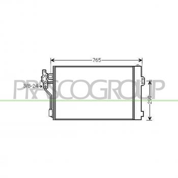 Condensador de Aire Acondicionado PRASCO ME909C002 para Mercedes-Benz Viano y Vito Bus, con secador de aluminio 13 R134a