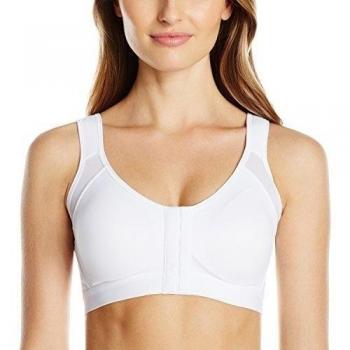 Leonisa Front Closure Full Coverage Back Support Posture Corrector Bra for Women, White, 36C