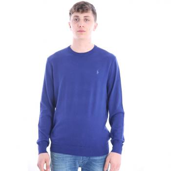 ROYAL BLUE COTTON CREW NECK SWEATER, Hombre, Talla XL.