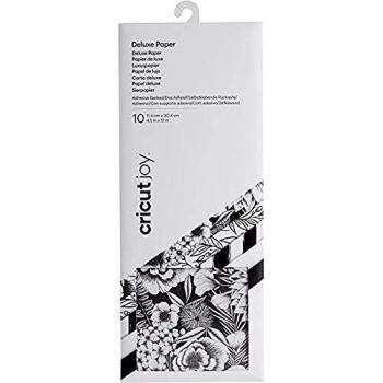 Cricut Joy Adhesive-Backed Deluxe Paper, Black and White Botanicals Papel, Botánico