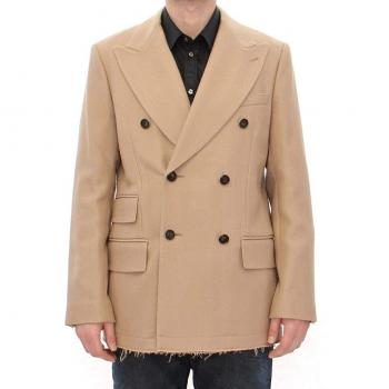 Dolce & Gabbana Beige Double Breasted Coat Jacket - IT44 | XS