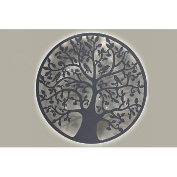 Decoración de Pared LED Metal Árbol Blanco 99 x 2 x 99 cm