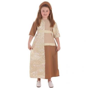 Disfraz de Dama Medieval Marrón para niña