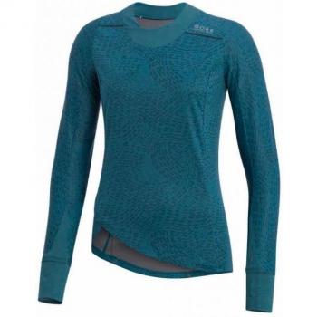 Gore Running Wear Sunlight Print Gore Windstopper - Camiseta manga larga para mujer, color azul, talla XXL