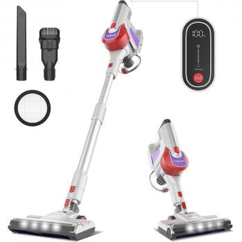 Aspiradora Inalámbrica TASVAC S8 con Potente Succión de 23KPa y Filtro HEPA Lavable, Ideal para Autos Familiares, Pelo de Mascotas y Alfombras - Gris