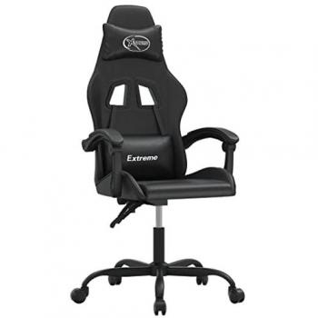 Silla gaming cuero sintético negro