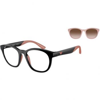 Emporio Armani EK4001F Asian Fit Gafas Recetadas para Niños con Clip-On 50171W Armazones Negros para Hombre