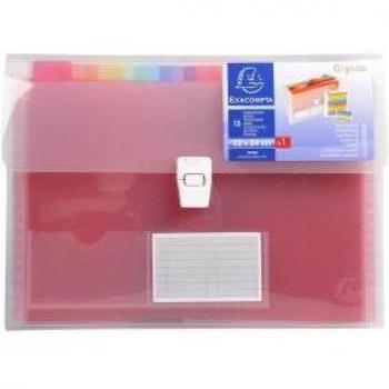 Carpeta Liderpapel Clasificadora con Fuelle de 13 Departamentos, Polipropileno, Tamaño A4, Transparente, Modelo 42159