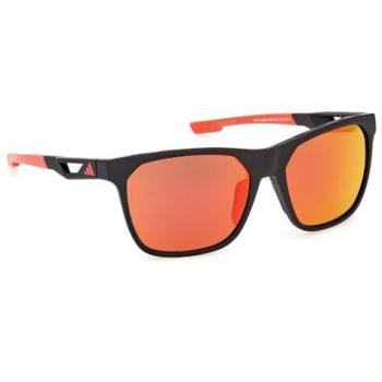 Adidas SP0091 Polarized Sport Sunglasses - Matte Black with Roviex Mirror, Unisex, 55mm