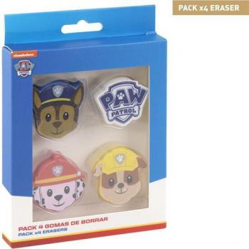 Goma de Borrar Pack X4 Paw Patrol Multicolor