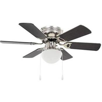 vidaXL Ventilador Techo Lámpara 82 cm Marrón Oscuro Abanico Foco Iluminación