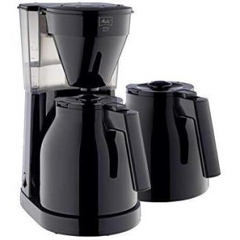 Melitta Easy Therm II 1023-06 Cafetera de Goteo Automática con 2 Jarras Térmicas, Color Negro, Capacidad de 1 L, Potencia de 1050 W
