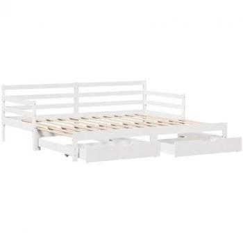 Sofá Cama Nido Blanco 90x200 cm con Cajones sin Colchón