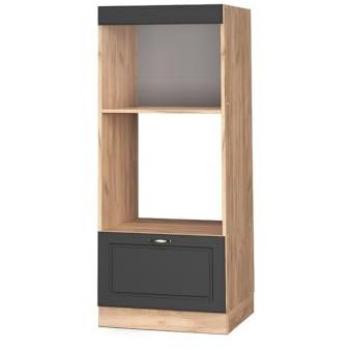Armario para microondas Fame-Line, Antracita y Oro, 60 cm Abierto, Vicco