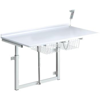 Pressalit Cambiador de altura regulable R8712 eléctrico como cambiador de pared/cambiador de pañales, plástico, blanco, adecuado para zonas públicas y privadas