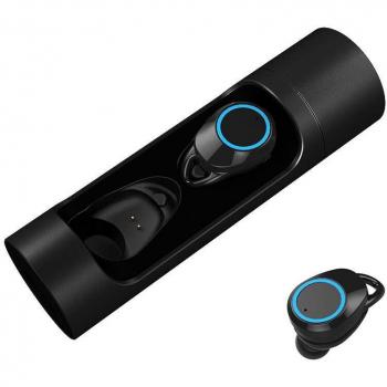Zagzog Auriculares Bluetooth Inalámbricos, Bluetooth V5.0 Caja de Carga de 1000mAh Teclas Táctiles Impermeable IPX6 HiFi Audio con Micrófono CVC6.0 Mini Manos Libres Deportivos para iOS/Android Black
