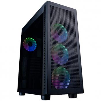 Hiditec H1 Air ARGB Semitorre Gaming ATX Caja de Ordenador con Cristal Templado USB 2.0 Negra