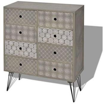 vidaXL Mueble auxiliar con 8 cajones gris