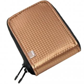 Cámara de Fotos Funda Retro Case Color Bronce Juego con Flexi trípode de Viaje Rollei 100 para su Tarjeta de Memoria para Sony DSC-WX350 WX220 WX80, W830, W730