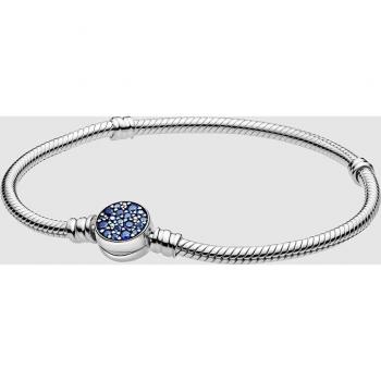 Pulsera Pandora Moments Cierre Disco Azul Brillante 599288C01