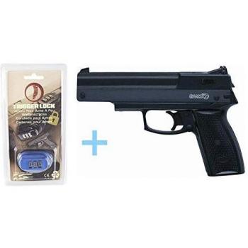 Gamo Pack Pistola de Aire Precomprimido AF-10 / Full Metal, Pistola de perdigones, Calibre 4.5 mm, Potencia de 3 Julios, Pistola de plomos + Candado de Seguridad Yatek. Pistolas 4,5.