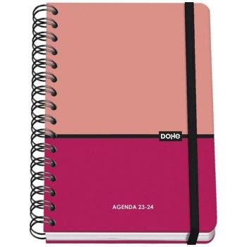 Agenda escolar 2023/2024 Dohe semana vista duo rosa bilingüe