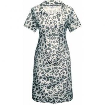 Bellybutton - Vestido premamá con cuello mao de manga corta para mujer, Grey - Grau