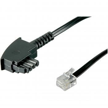 Cable TAE-F a RJ11 de 3 metros, 4 pines, color negro