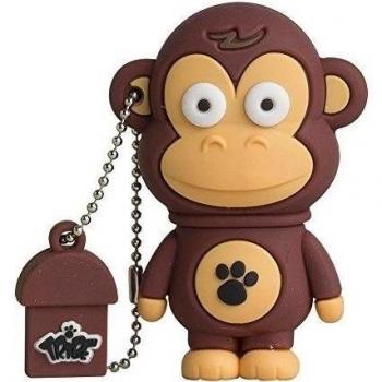 Tribe Animals The Originals Pendrive - Memoria USB Flash Drive 2.0, de goma, de 8 GB con llavero, diseño Frank el Mono