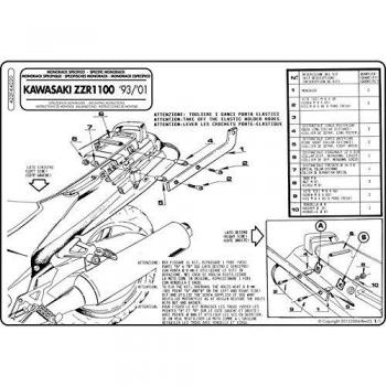 GIVI 422F Brazos monorack para Montaje en Caja Superior, Negro, 40