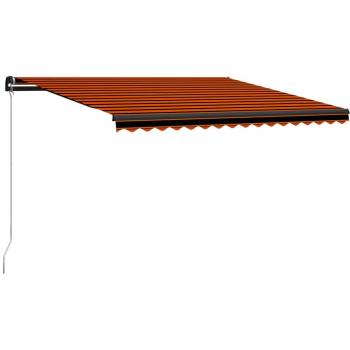Toldo manual retráctil Day and Night de 400x300 cm en color naranja y marrón