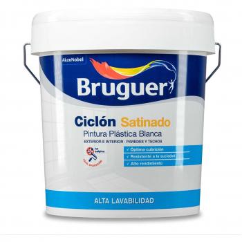 BRUGUER - Pintura plástica ciclón satinada blanca 15l