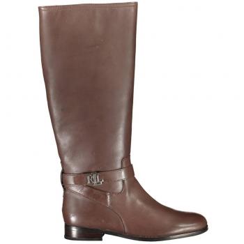 Ralph Lauren Brittaney Brown Leather High Boots - EU41/US11, Female, Size: 11 US